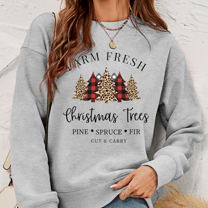 European And American Women's Clothing Pullover Christmas Sweater Women's Autumn And Winter Fleece Printed Women's Top