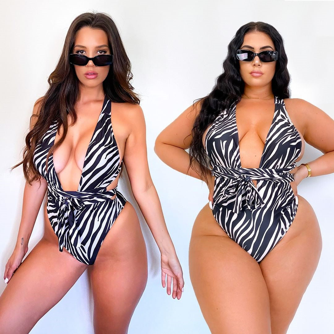 Large Size MM Plus Fat To Increase Sexy One-Piece Bikini Swimsuit