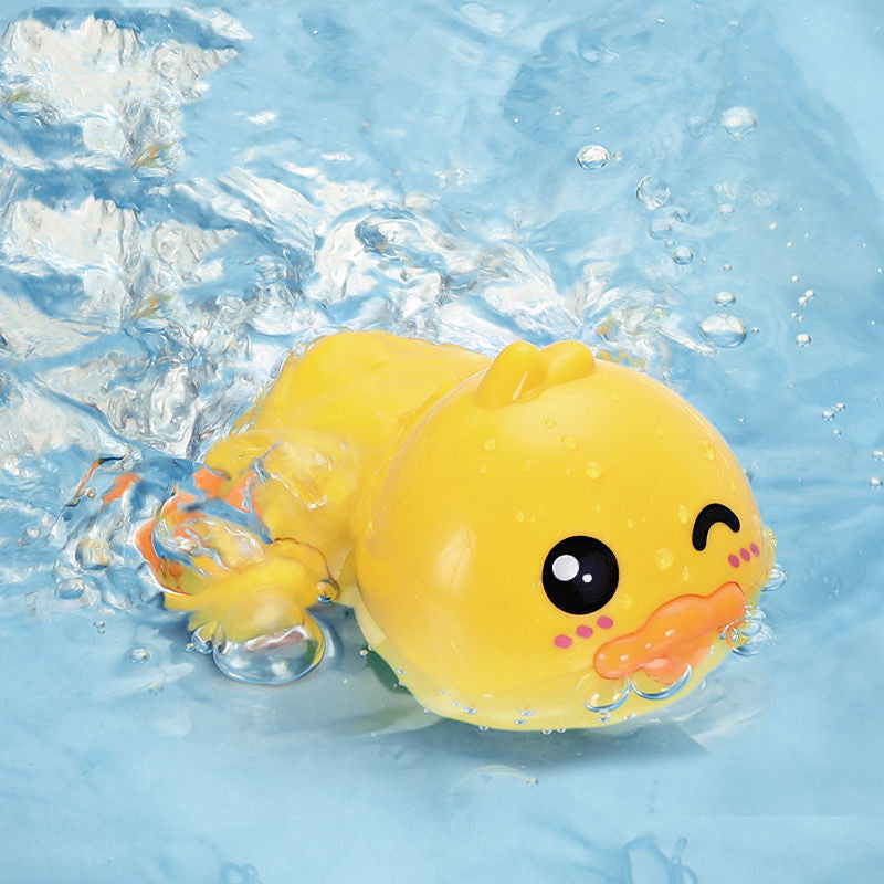 Bath Shower Baby Clockwork Swimming Children Play Water Cute Little Yellow Duck