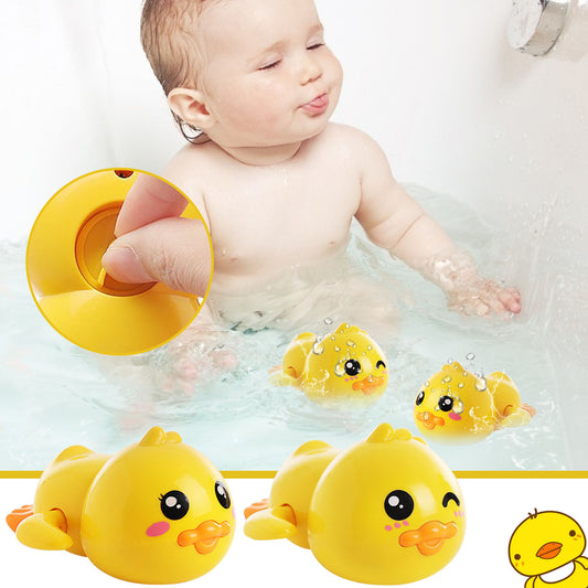 Bath Shower Baby Clockwork Swimming Children Play Water Cute Little Yellow Duck