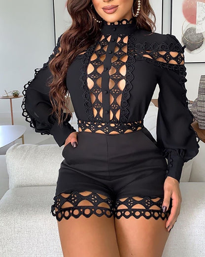 Sexy Lace Stitching Jumpsuit