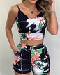 Printed Suspenders Summer Slim Suit Ladies Shorts