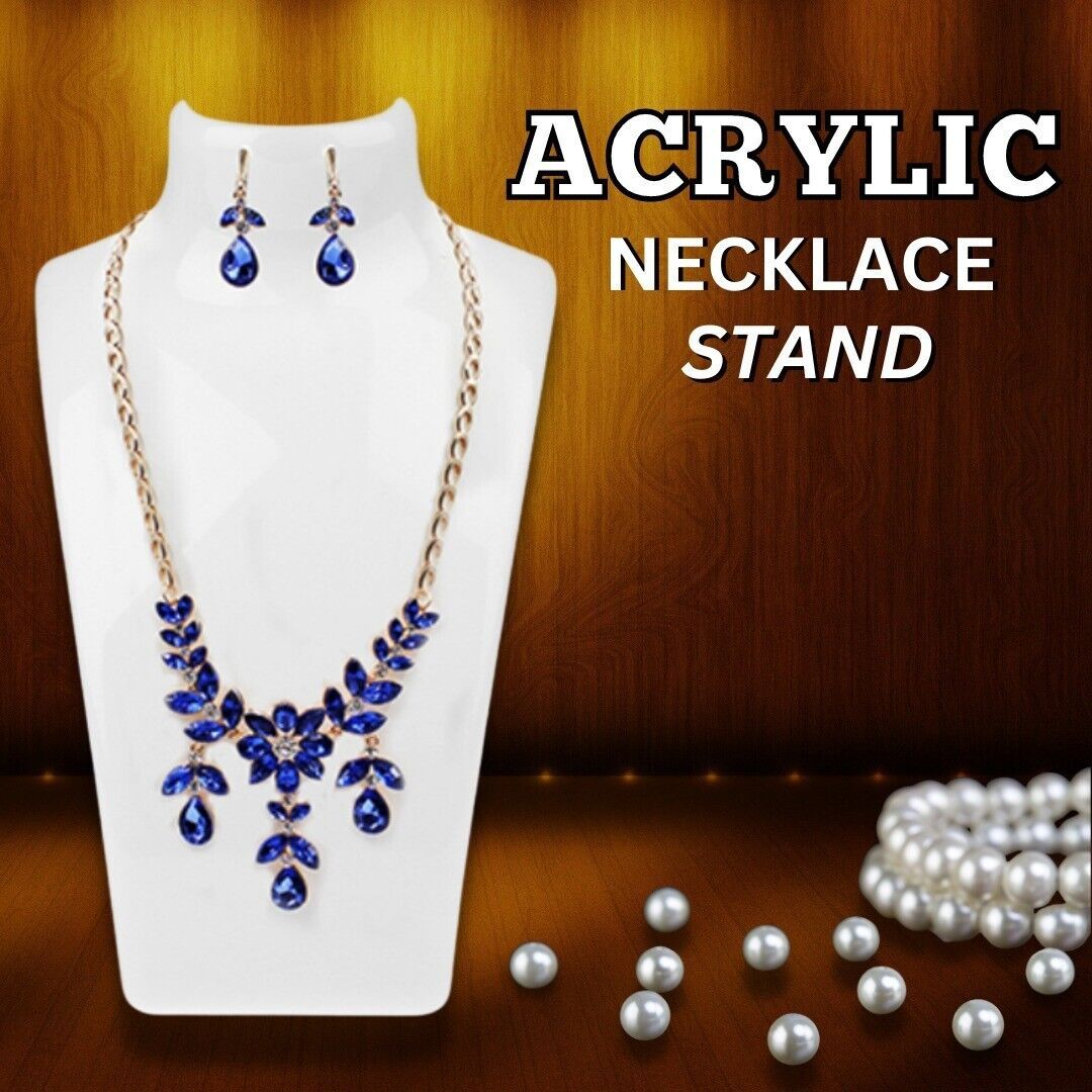 Acrylic Display Stand Necklace Pendant Bust Mannequin Earring Jewelry Chain Show