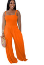 Women's Clothing Solid Color Casual Strap Tube Top Wide Leg Jumpsuit