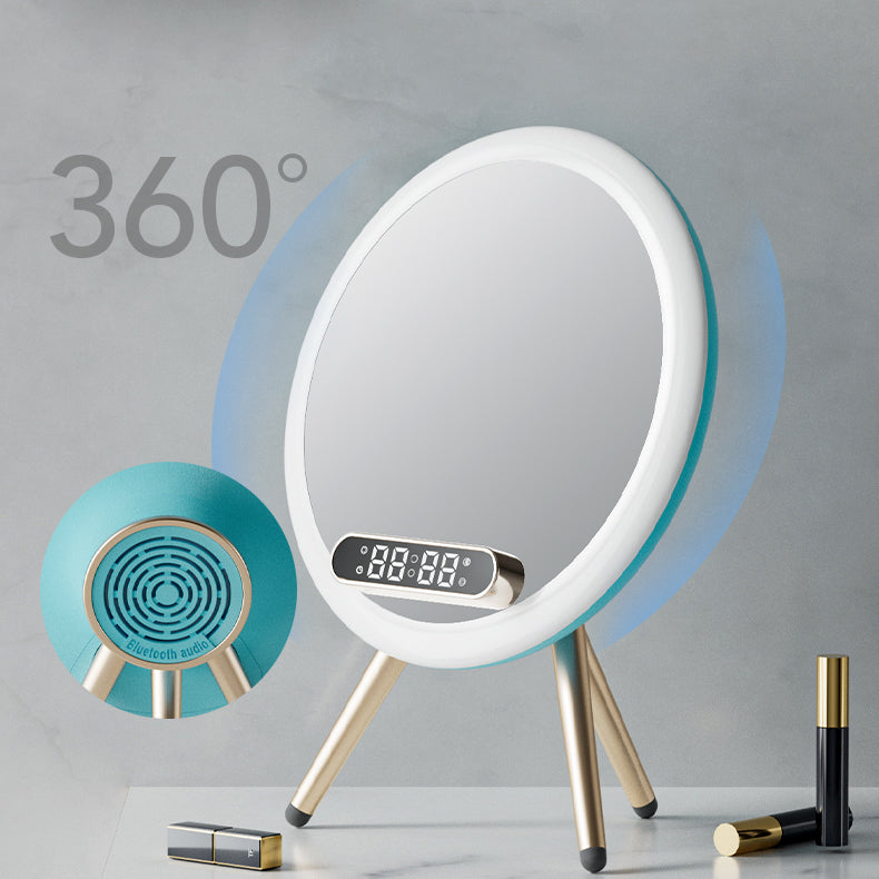 New Multi -function LED Mirror Alarm Clock Wireless Charger Digital Clock Time USB Table Clock