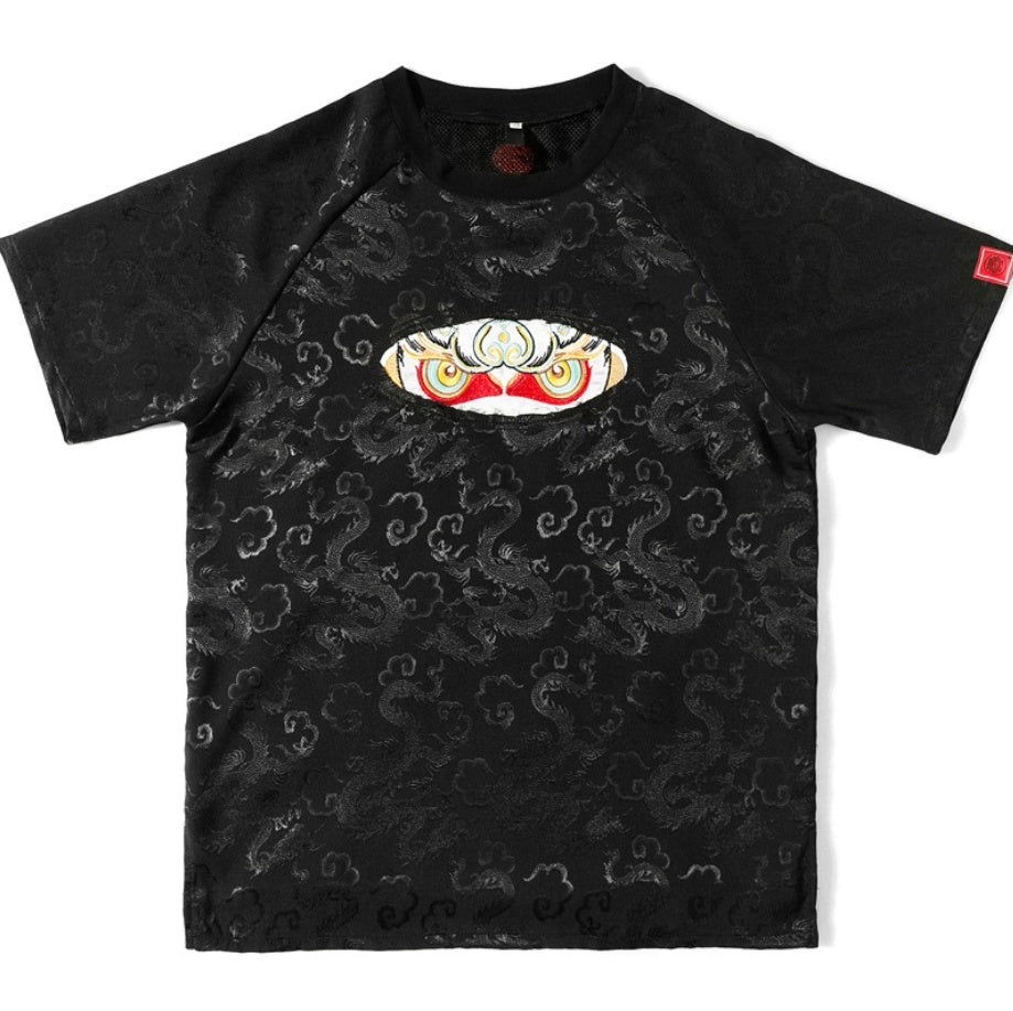 Embroidered Sun Wukong Retro Dragon T-Shirt