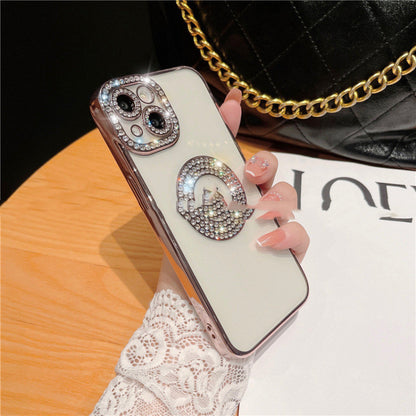 Diamond Ring Phone Case Diamond Electroplating Soft