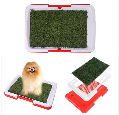 3 Layers Large Dog Pet Potty Training Pee Pad Mat Puppy Tray Grass Toilet Simulation Lawn For Indoor Potty Training Pet Supply