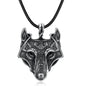 Asgard Crafted Norse Grey Wolf Head Pendant Chain