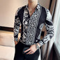 Slim-fit Printed Men's Long Sleeve Shirt