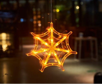 Halloween Window Hanging LED Lights Spider Pumpkin Hanging Ghost Horror Atmosphere Lights Holiday Party Decorative Lights Home Decor