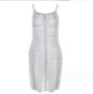 Women's Fashion Hollowed-out Knitted Suspender Sheath Dress