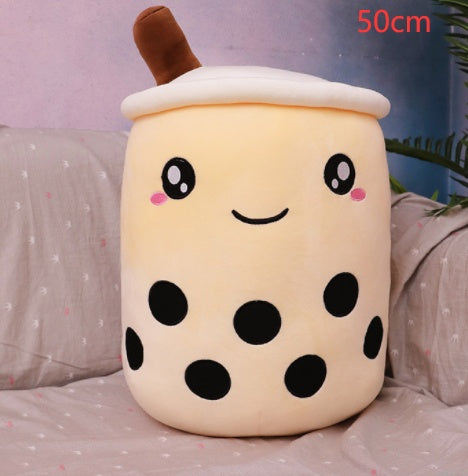 Cute Fruit Drink Plush Stuffed Soft Strawberry Milk Tea Plush Boba Tea Cup Toy Bubble Tea Pillow Cushion Kids Gift