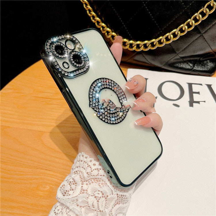 Diamond Ring Phone Case Diamond Electroplating Soft