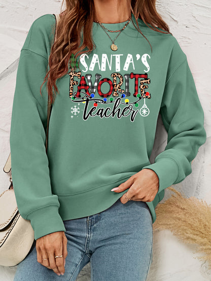 European And American Women's Clothing Pullover Christmas Sweater Women's Autumn And Winter Fleece Printed Women's Top