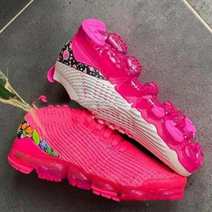 Women's Air Cushion Casual Flying Woven Color Matching Running Shoes