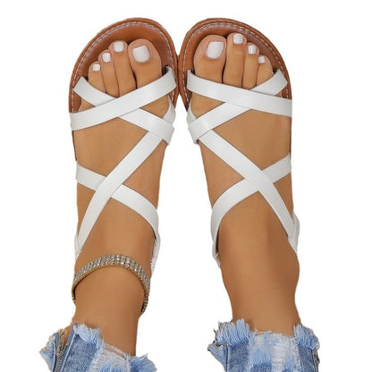 Women's Fashion Summer Round Toe Open Toe Flat Sandals