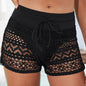 Women's Black Jacquard Lace Shorts