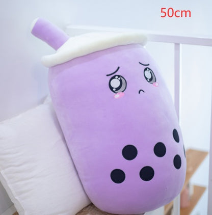 Cute Fruit Drink Plush Stuffed Soft Strawberry Milk Tea Plush Boba Tea Cup Toy Bubble Tea Pillow Cushion Kids Gift