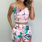 Printed Suspenders Summer Slim Suit Ladies Shorts