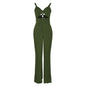 European And American Womens Hollowed Out Suspender Slim Fitting Jumpsuit