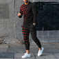 20223 Spring New Fashion Printed Simple Round Neck Sweater Casual Suit Men