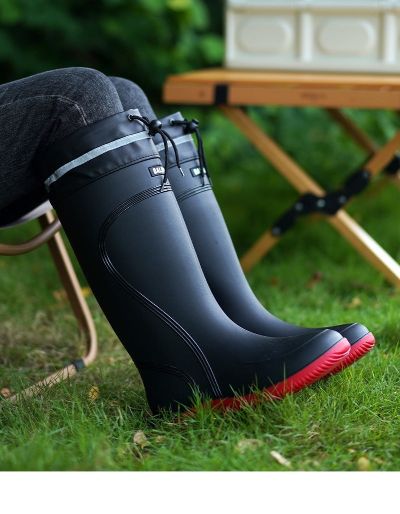 Fashion Outerwear High Non-slip Drawstring Rain Boots