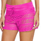 Women's Black Jacquard Lace Shorts