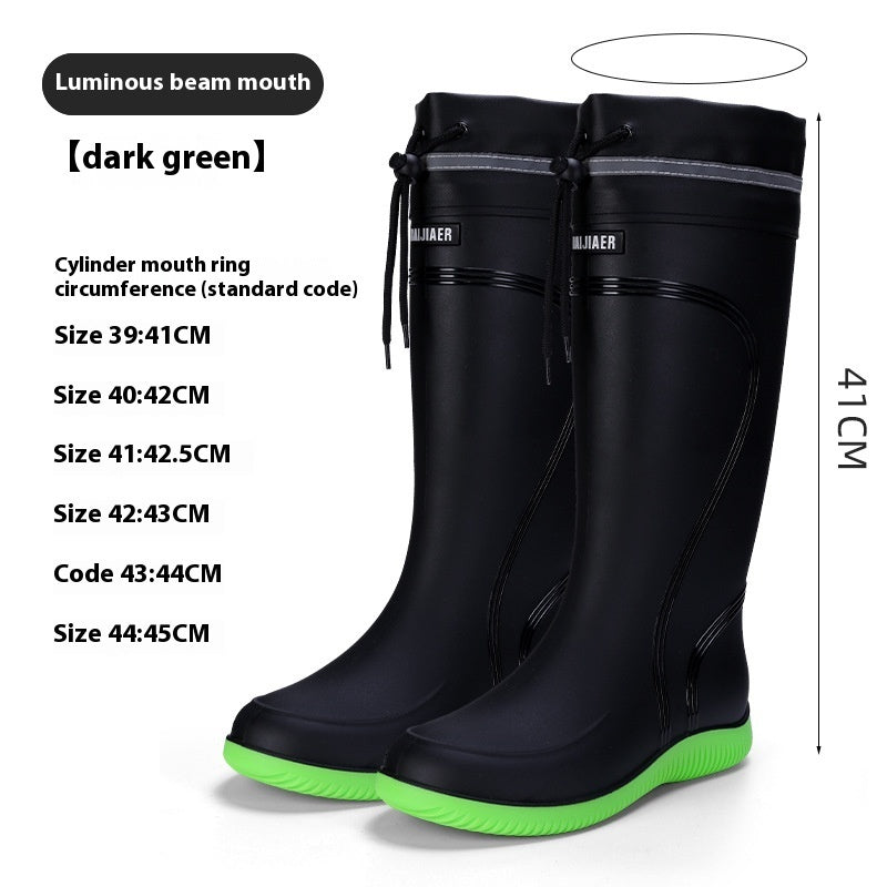 Fashion Outerwear High Non-slip Drawstring Rain Boots