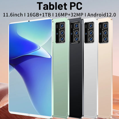 2024 5G Tablet Android 12.0 Brand New 11.6 inch 16GB RAM 1TB ROM Tablet 16MP 32MP 8800mAh 10Core WIFI Bluetooth Network Tablet