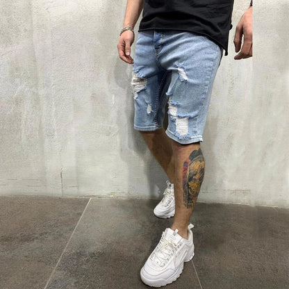 2020 Summer New Fashion Casual Slim Fit Men's Stretch Short Jeans  High Quality Elastic Denim Shorts