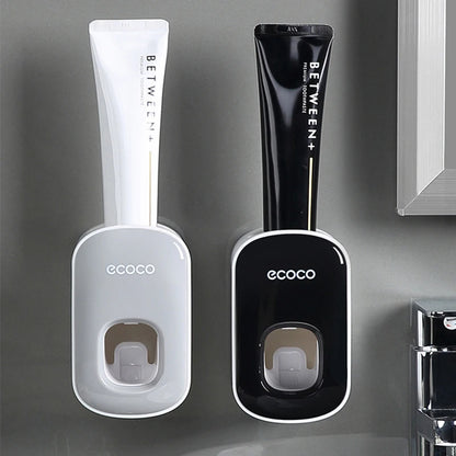 Automatic Toothpaste Dispenser Wall Mount Toothpaste Squeezer Holder Bathroom Accessories Set Toothbrush Squeezer Holder Rack