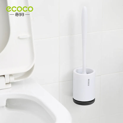 ECOCO Silicone Head Toilet Brush Quick Draining Clean Tool Wall-Mount Or Floor-Standing Cleaning Brush Bathroom Accessories