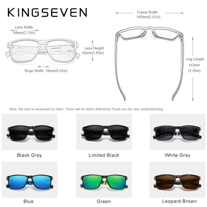 Genuine KINGSEVEN Brand Square Retro Gradient Polarized Sunglasses Women Men Carbon Fiber Pattern Design Outdoor Sports Eyewear
