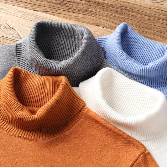 2023 New Autumn Winter Men's Warm Turtleneck Sweater High Quality Fashion Casual Comfortable Pullover Thick Sweater Male Brand
