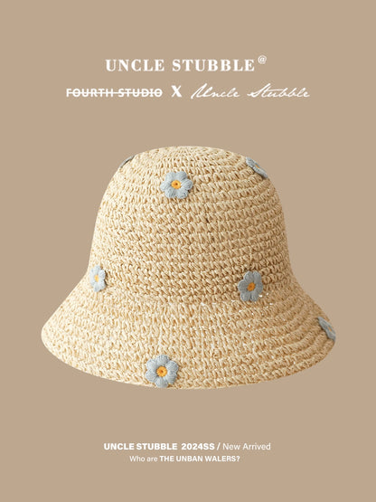 Straw Hat French Girls Travel Seaside Sunshade Lace