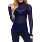 Women's Ultra-thin Mesh Stretch Tight Long-sleeved Top