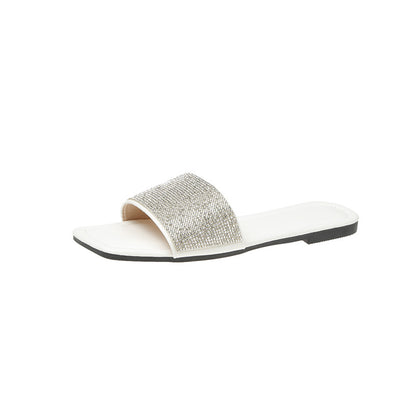 Women's Fashion Flat Bottom Rhinestone Slippers