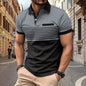 Men's Casual Striped Shirt With Chest Pocket