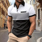 Men's Casual Striped Shirt With Chest Pocket