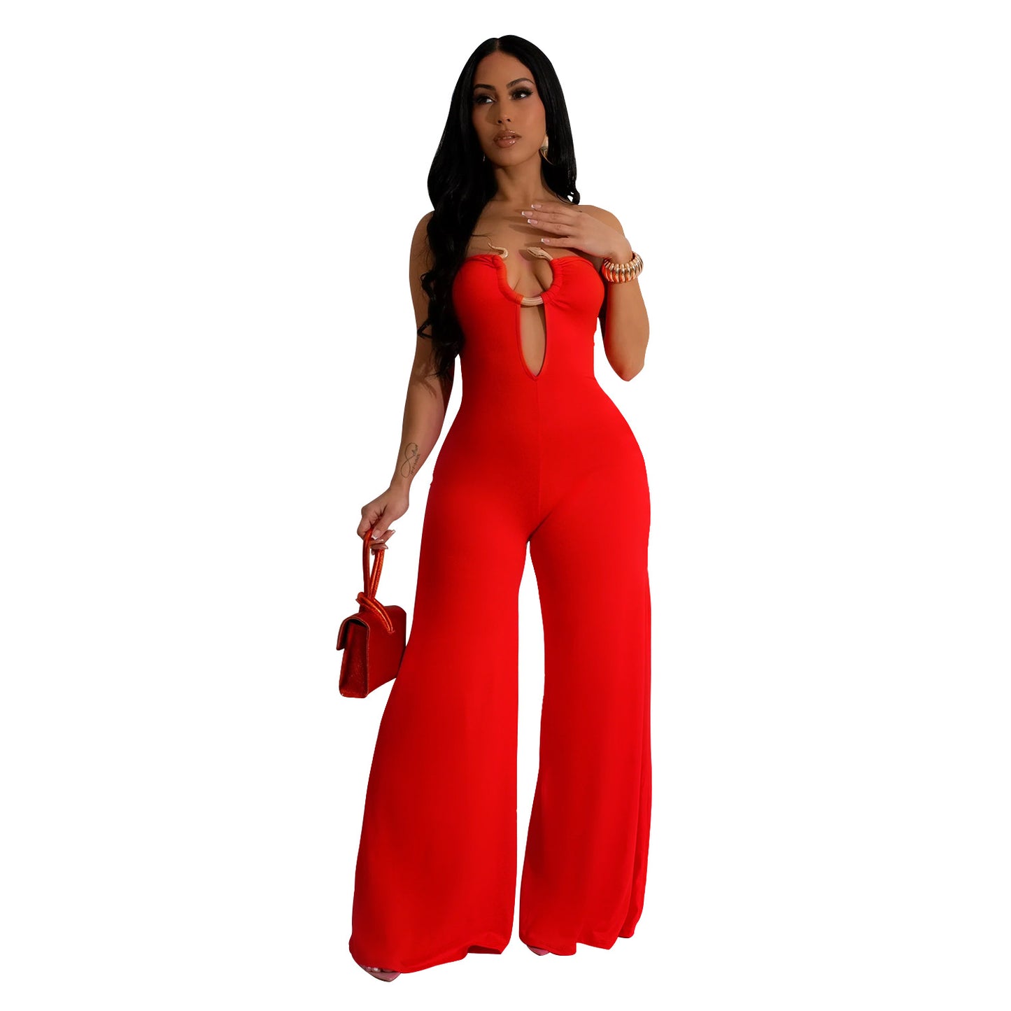 Women's Solid Color Fashion Trousers Jumpsuit