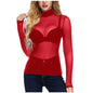 Women's Ultra-thin Mesh Stretch Tight Long-sleeved Top