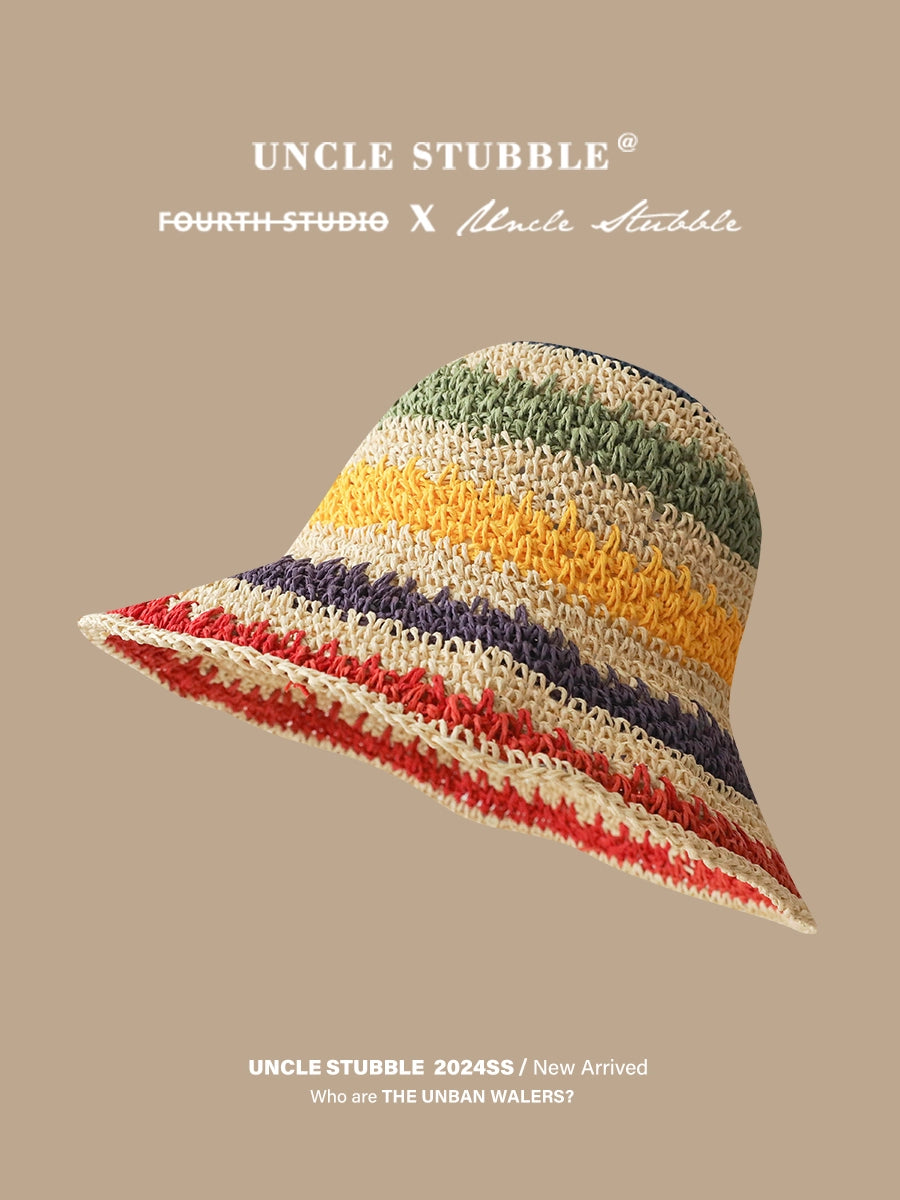 Straw Hat French Girls Travel Seaside Sunshade Lace