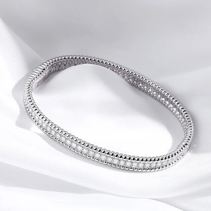 Smyoue 18k Plated 2mm Full Moissanite Bangles for Women 16/17/18cm Luxury Quality 100% S925 Sterling Silver Bracelet Jewelry