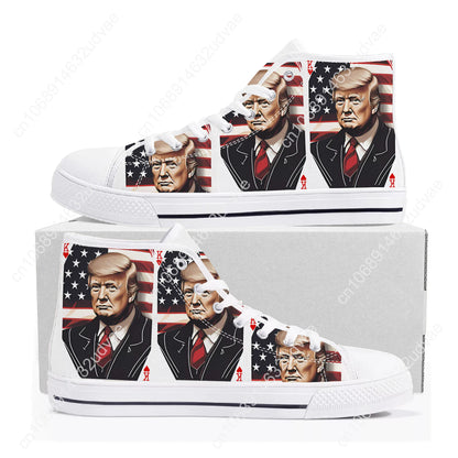 Trump 2024 High Top Sneakers MAKE AMERICAN GREAT AGAIN KING Mens Womens Teenager Canvas Sneaker Casual Couple Shoes Custom Shoe