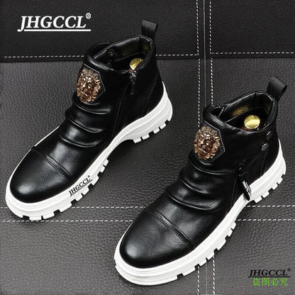 JHGCCL Men Shoes Men's Shoe Zip Daily Rubber Adult Kid Suede Latex Leather Casual Shoes Social Shoe Male Low Price