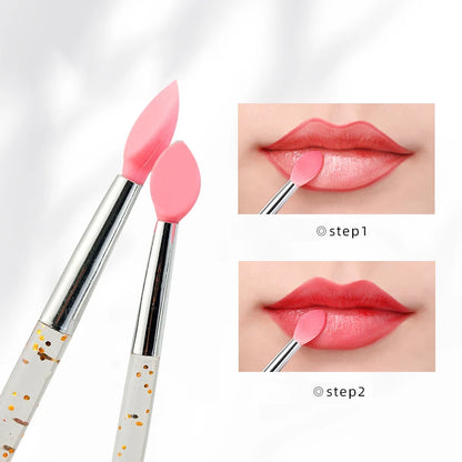 5/10/20Pcs Soft Silicone Eyeshadow Lip Applicator Brush Lip Gloss Makeup Brushes with Crystal Handle Cosmetic Beauty Makeup Tool