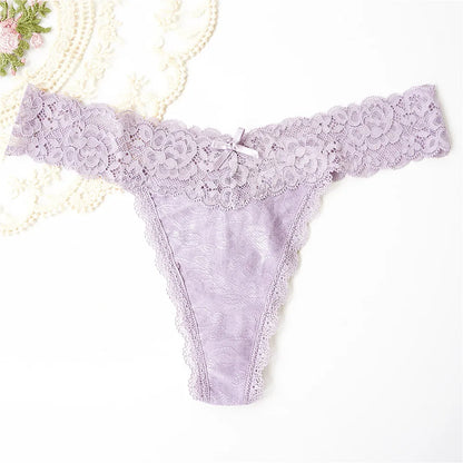 6Pcs/Lot Voplidia Cotton Thong T-Back Underwear Women Sexy Panties G Strings Big Ass Female Seamless Lace Tanga Hipster Lingerie