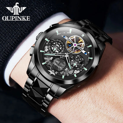 OUPINKE Automatic Mechanical Watch for Men Luxury Top Brand Tungsten Steel Sapphire Mirror Original Waterpoof Watches 2023 Trend