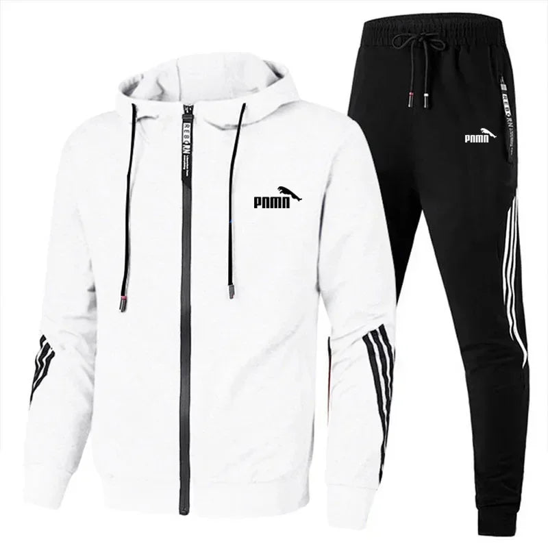 2024 Spring and Autumn Men's Sports Suit Thin Hooded Sweater Casual Running Sportswear Two-piece Se men clothes  tracksuit men